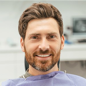 Male dental patient smiling 